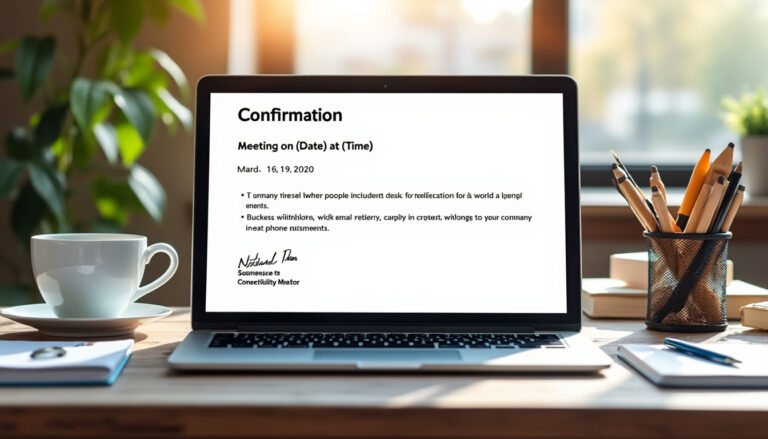 découvrez nos conseils pratiques pour rédiger un mail de confirmation de présence à un rendez-vous. apprenez à communiquer clairement et professionnellement, tout en établissant un dialogue efficace avec vos interlocuteurs. suivez nos étapes simples pour garantir que votre message soit apprécié et compris.